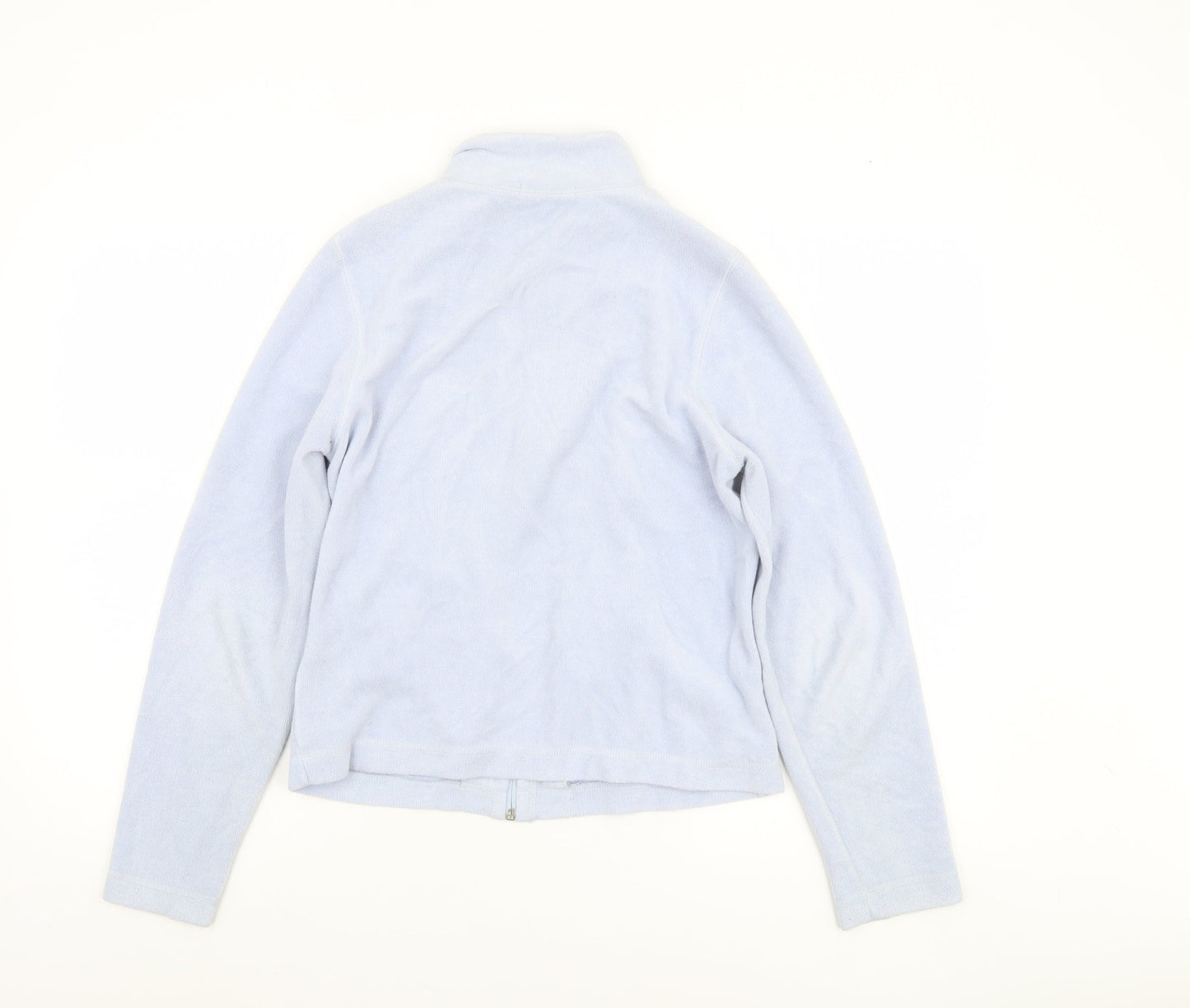 Active Womens Blue Fleece Full Zip Basic Jacket Size 12-14