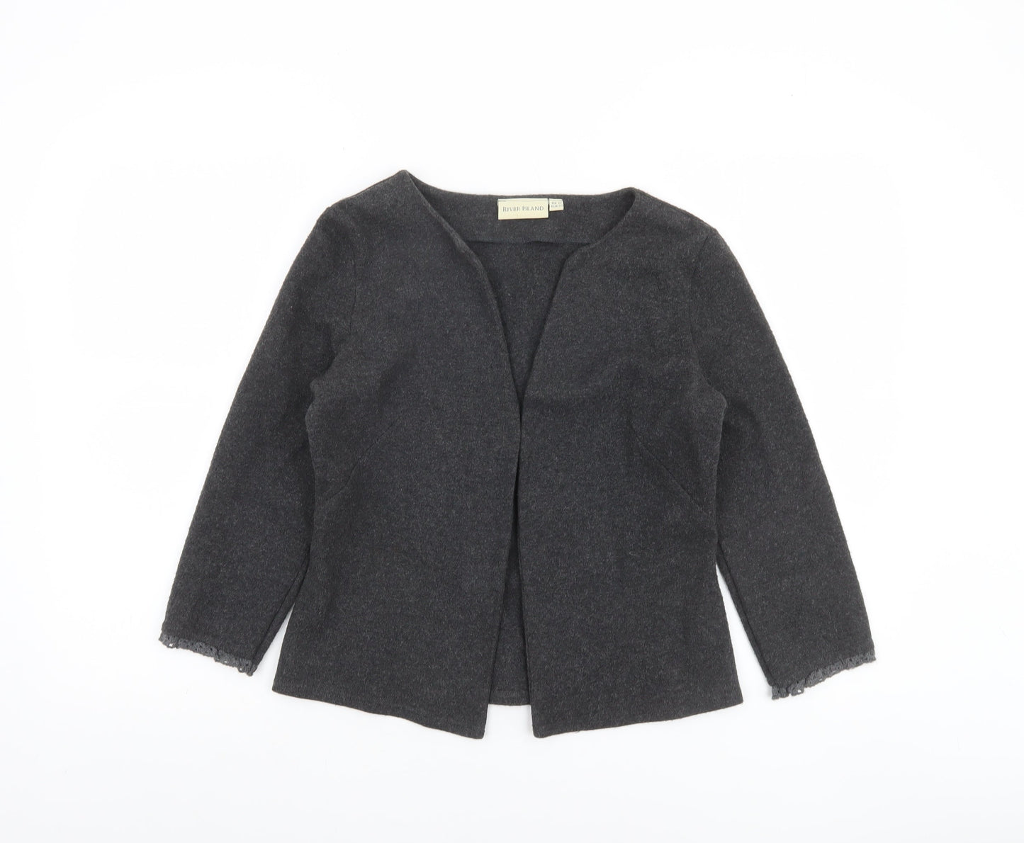 River Island Women’s Grey Cotton Acrylic Cardigan UK 10