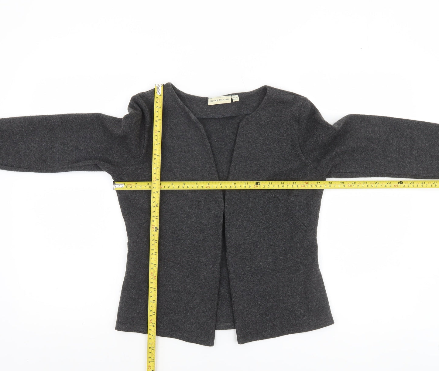 River Island Women’s Grey Cotton Acrylic Cardigan UK 10