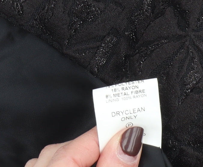 Zambesi Womens Black Quilted Biker Jacket Size 10 Lined Zip Detail