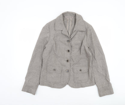 Sommermann Women's Grey Wool Blend Tailored Blazer UK 10