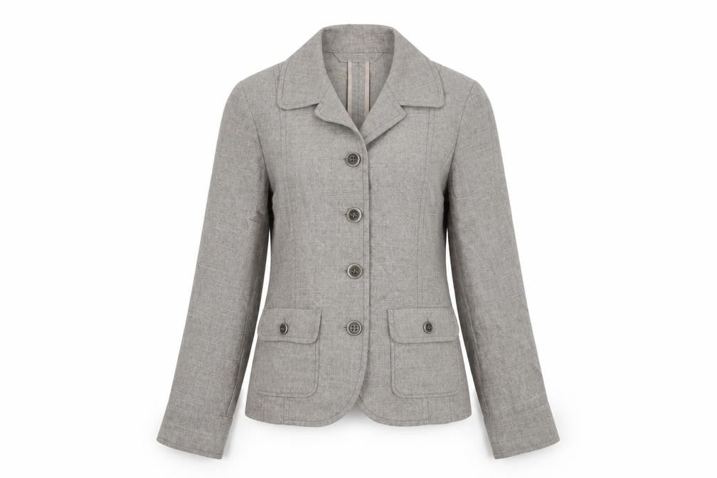 Sommermann Women's Grey Wool Blend Tailored Blazer UK 10