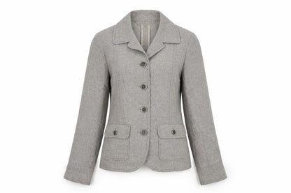 Sommermann Women's Grey Wool Blend Tailored Blazer UK 10