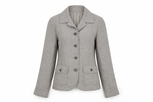 Sommermann Women's Grey Wool Blend Tailored Blazer UK 10