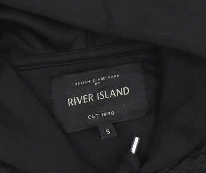 River Island Men’s Black Full Zip Hoodie Size S