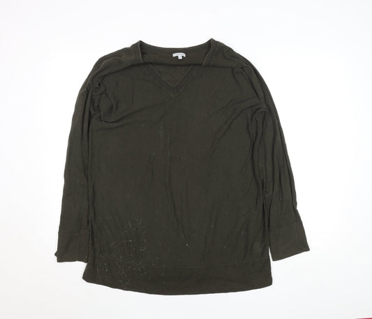 Jigsaw Men's Black Cotton V-Neck Jumper Size M Classic Knit