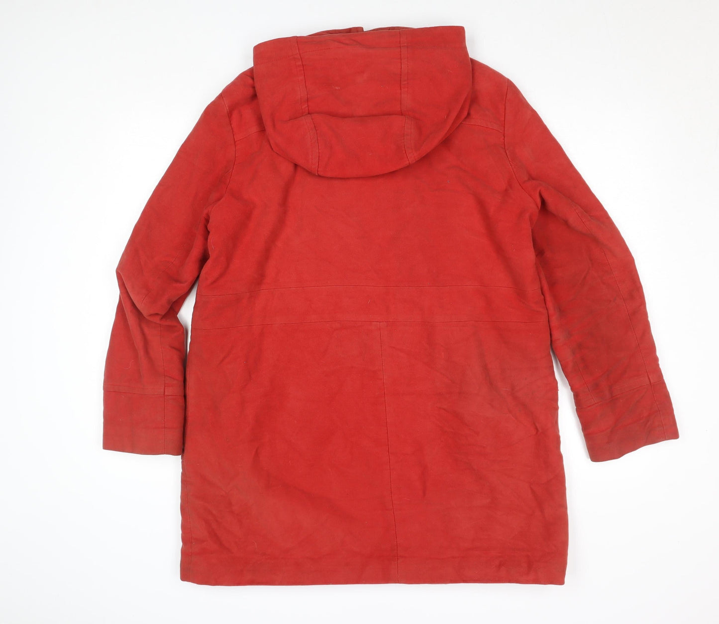 White Stuff Women's Red Hooded Cotton Parka Coat Size 14