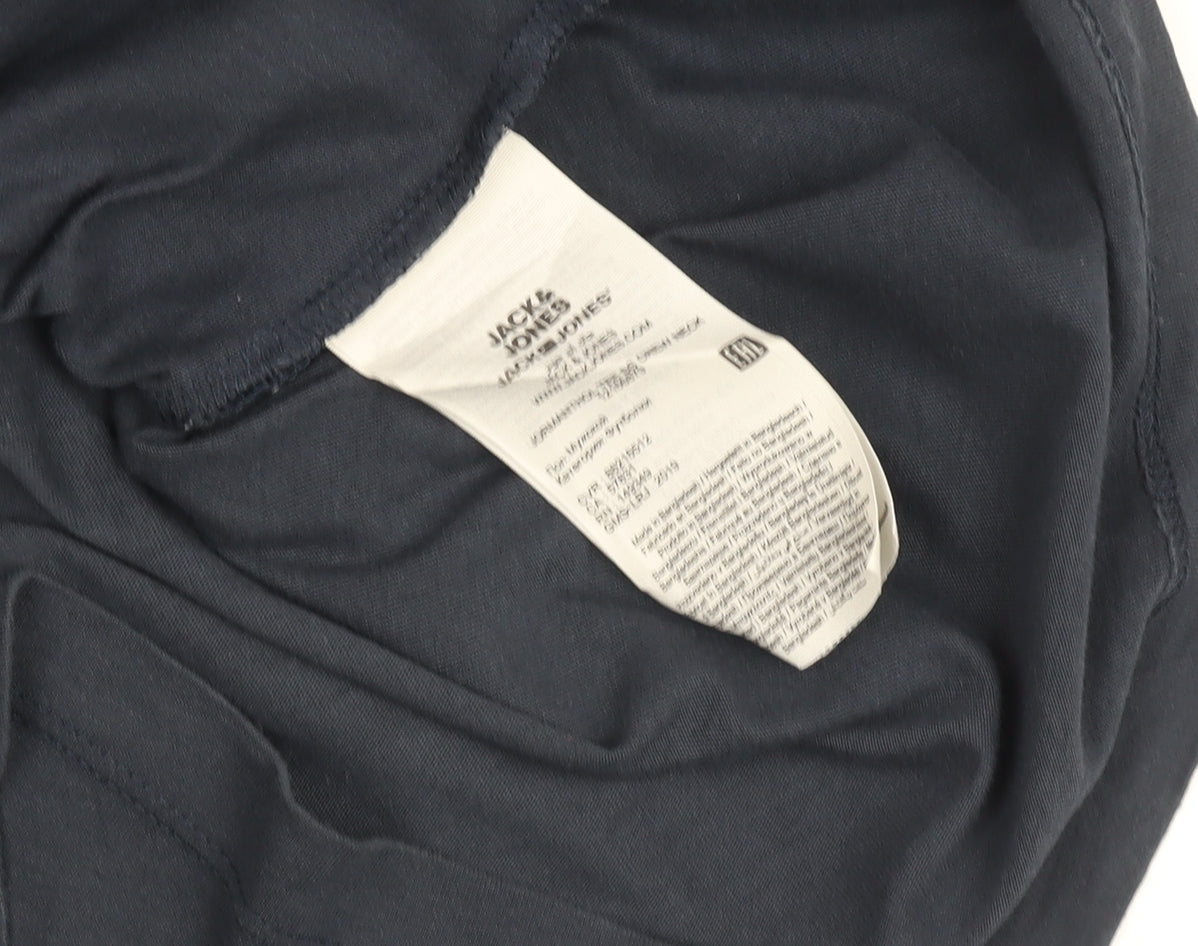 Jack & Jones Originals Men's Black Cotton Graphic T-Shirt Size M