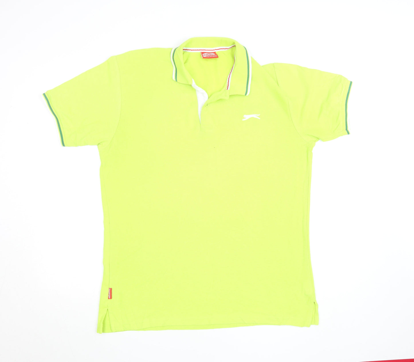 Slazenger Men's Green Cotton Polo Shirt Size M Short Sleeve Sports Top