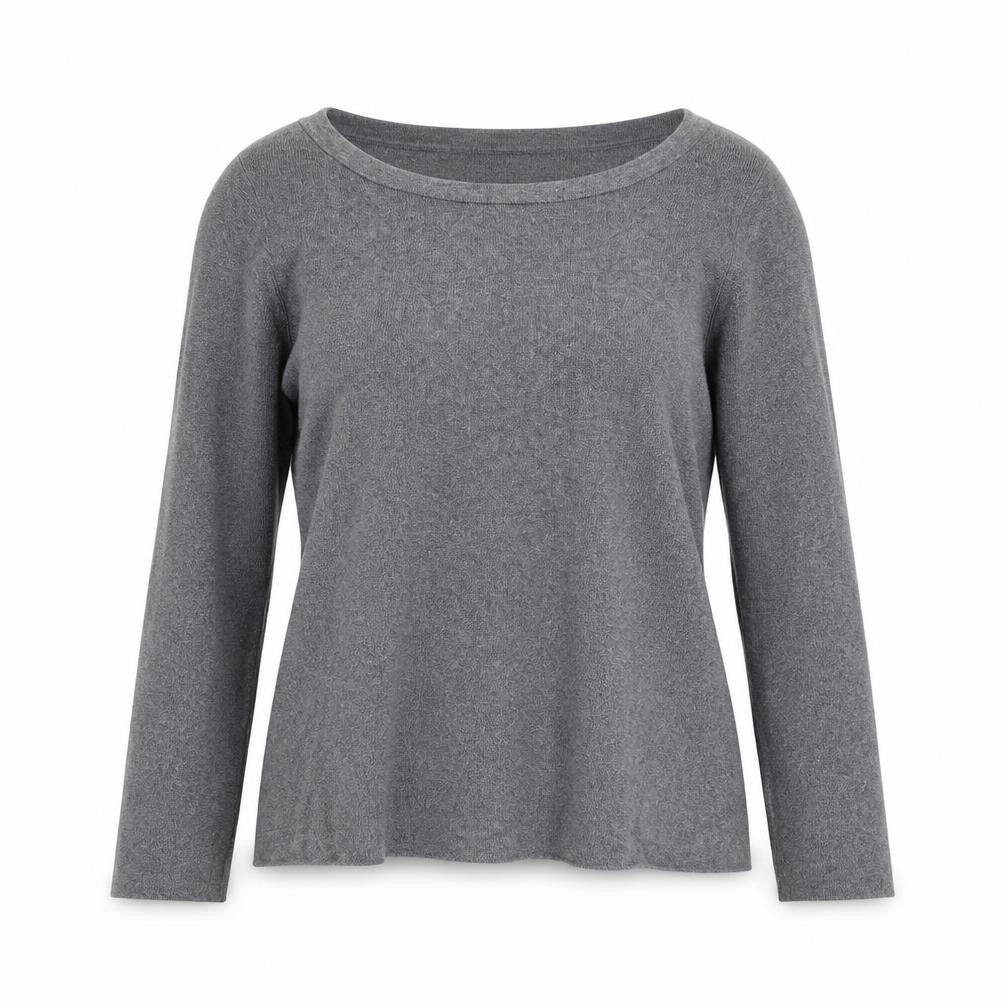 Lands' End Women's Grey Wool Blend Long Sleeve Basic Jumper Size S