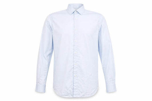 T.M.Lewin Men’s Blue Slim Fit Long Sleeve Cotton Button-Up Shirt 15.5”