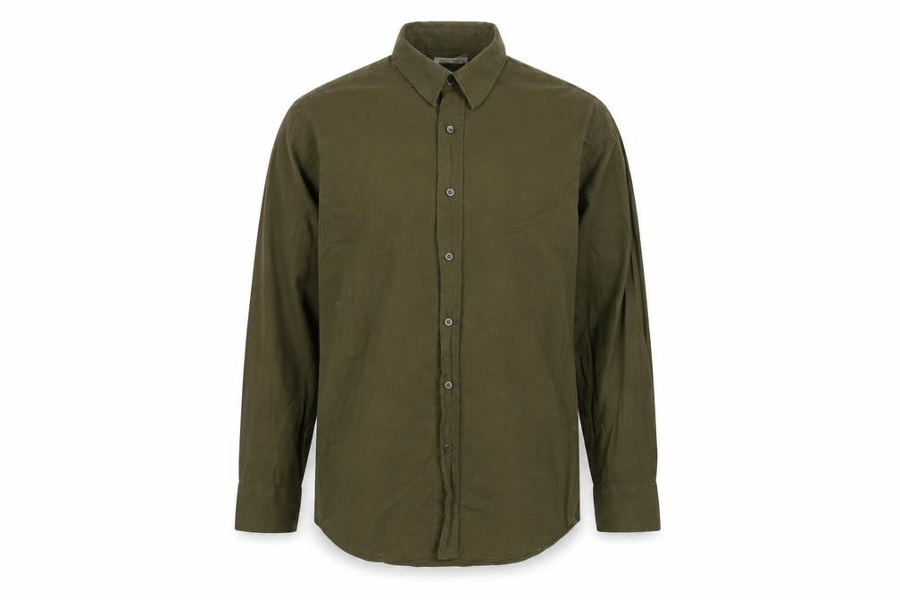 Jeff Banks Men's Green Slim Fit Long Sleeve Button-Up Shirt Size M