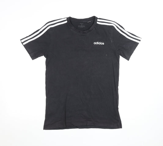 Adidas Men's Black Short Sleeve Cotton Sports T-Shirt Size S
