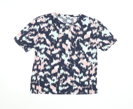 Marks and Spencer Women’s Multicoloured Size 8 Short Sleeve Cotton Blend T-Shirt