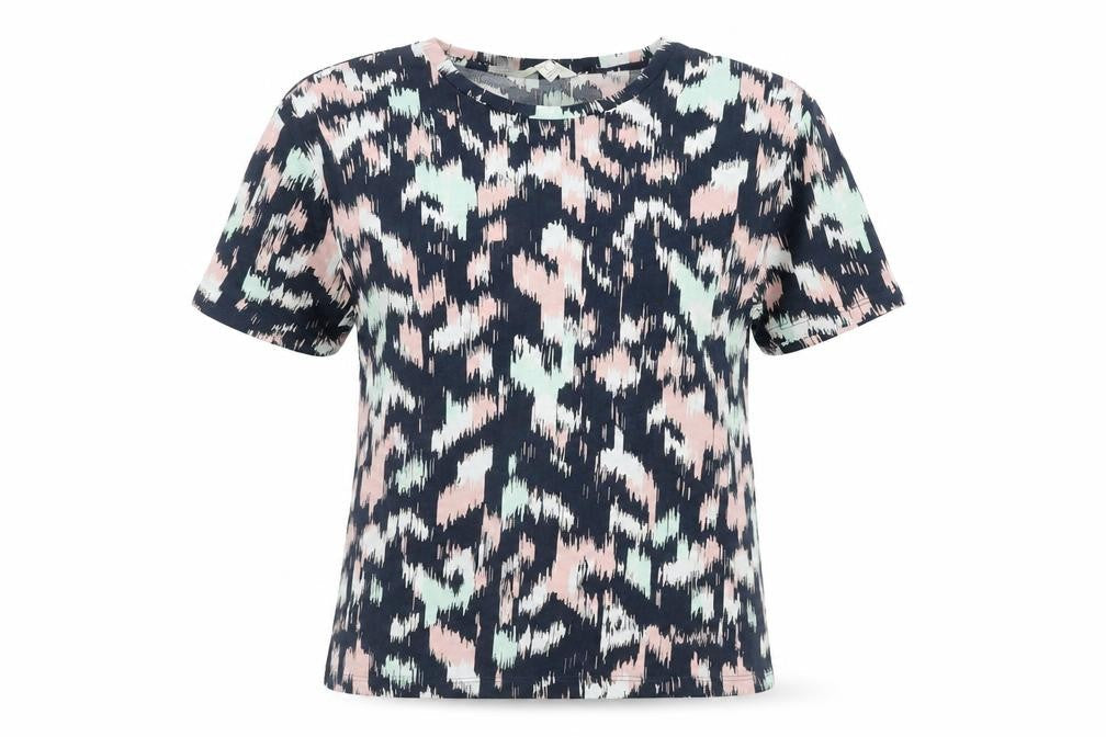 Marks & Spencer Women’s Multicoloured Size 8 Short Sleeve Cotton Blend T-Shirt