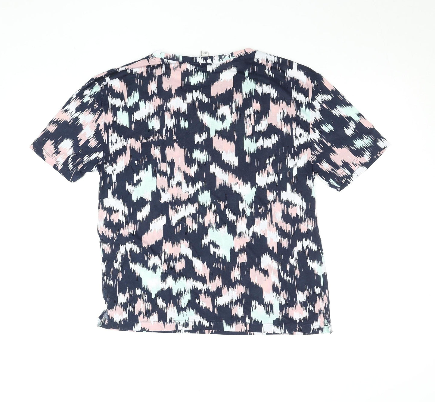 Marks and Spencer Women’s Multicoloured Size 8 Short Sleeve Cotton Blend T-Shirt