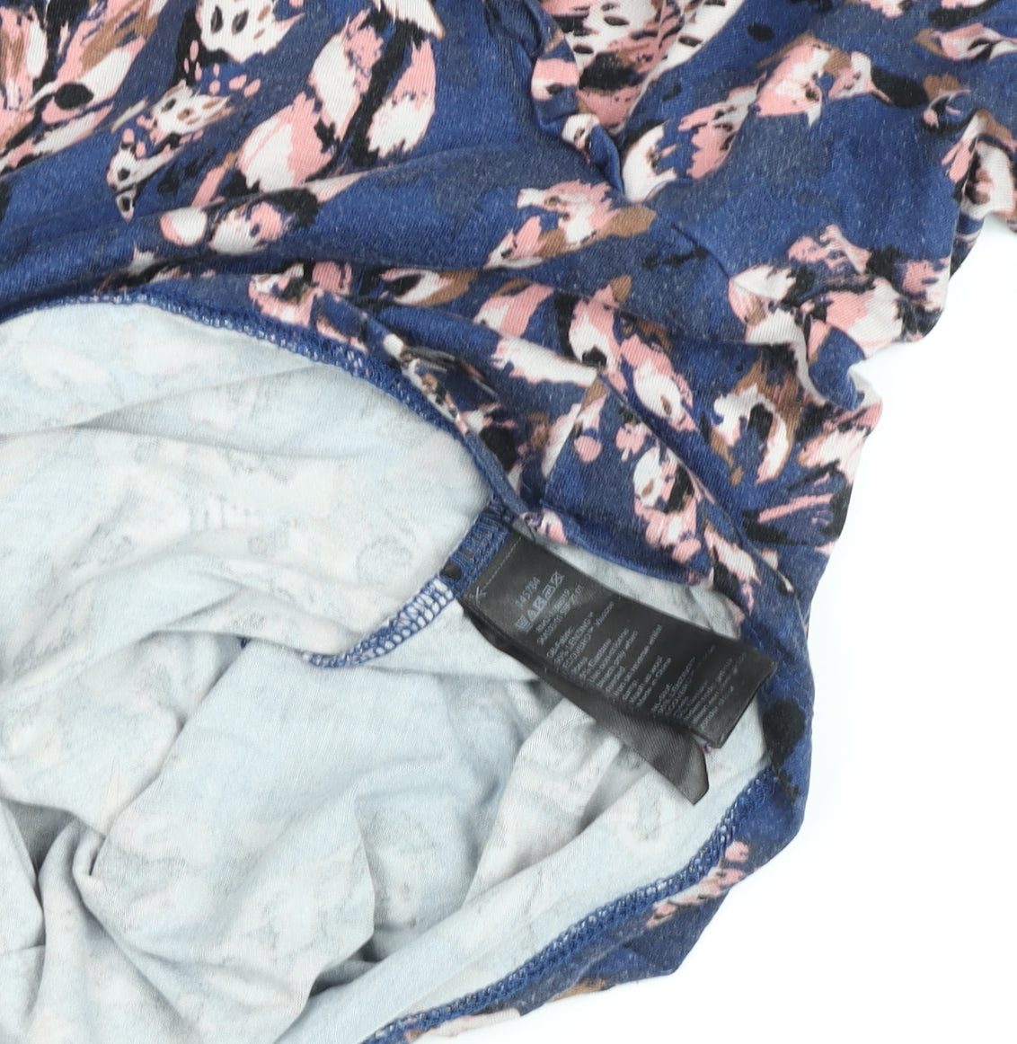 Monsoon Women Blue Floral 3/4 Sleeve Viscose Tunic Blouse Size L