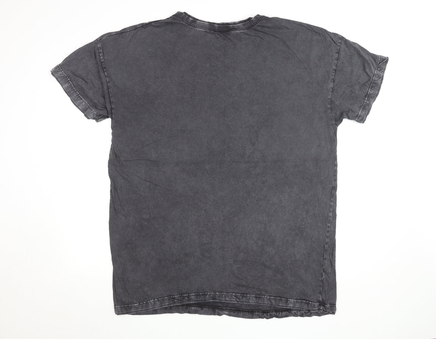 Liquor n Poker Mens Black Graphic Rock T-Shirt Size L 100% Cotton