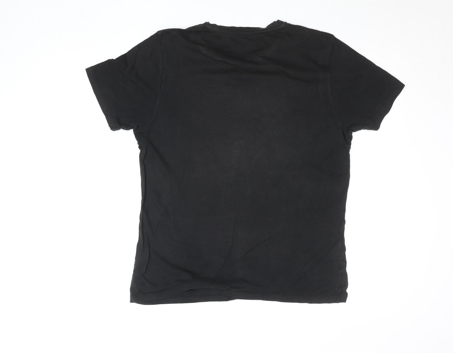 Jack & Jones Men’s Black Graphic Crew Neck Cotton T-Shirt Size L