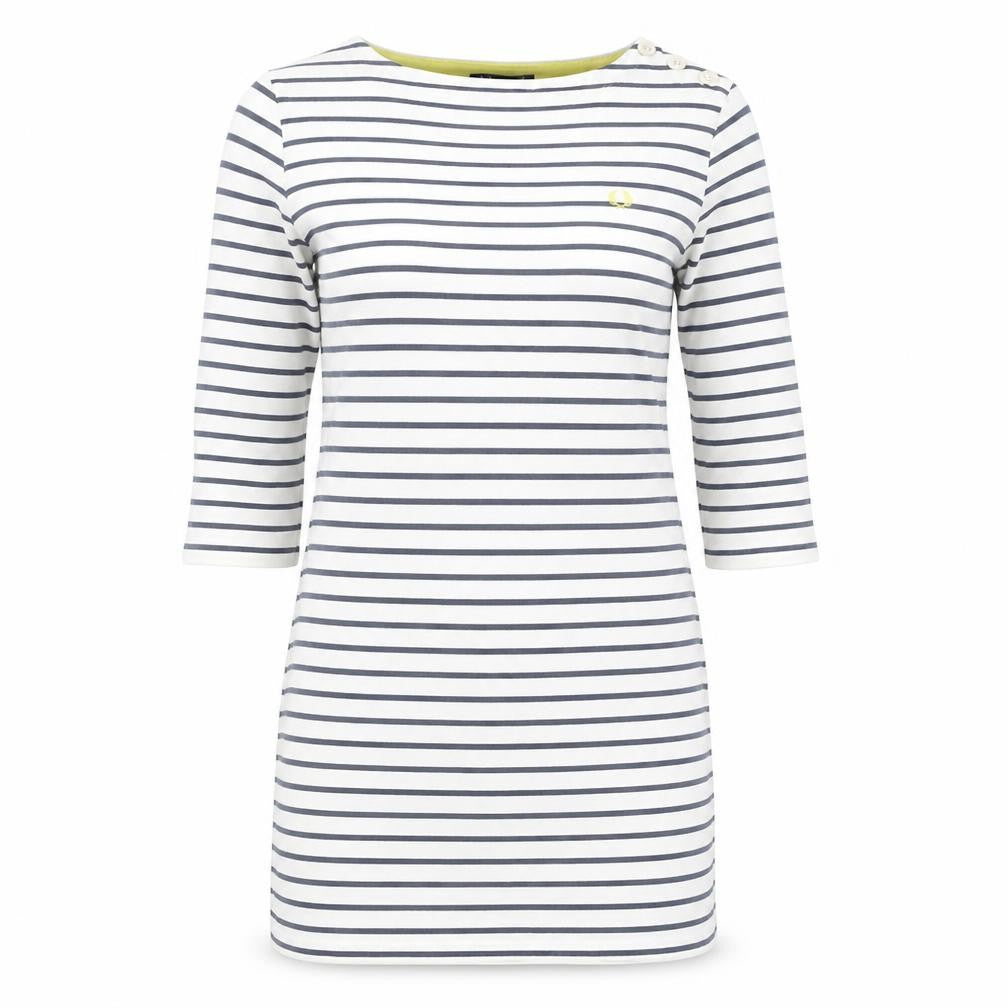 Fred Perry Women's White Striped Shift Dress Size 6
