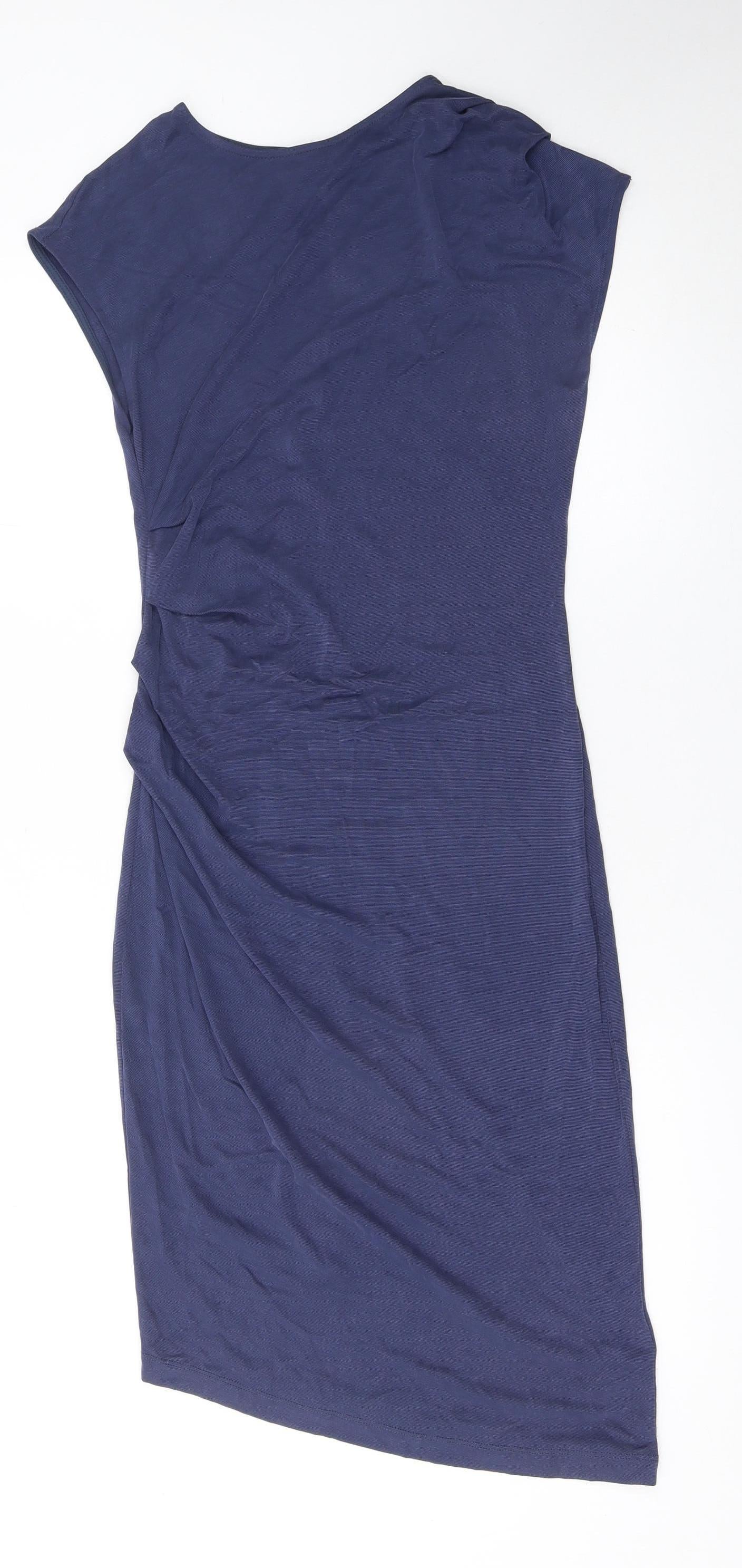 Topshop Women's Blue Bodycon Jersey Knee Length Dress UK 8