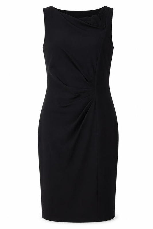 Wallis Women's Black Size 8 Sleeveless Sheath Knee Length Dress