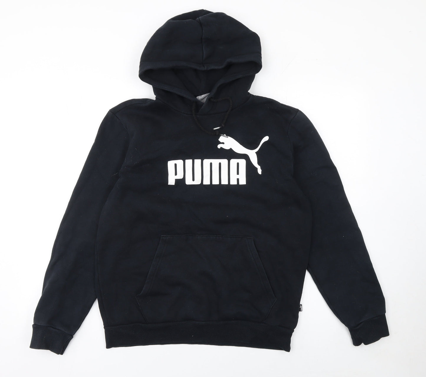Puma Men's Black Pullover Hoodie Size S Logo Fleece Sweatshirt