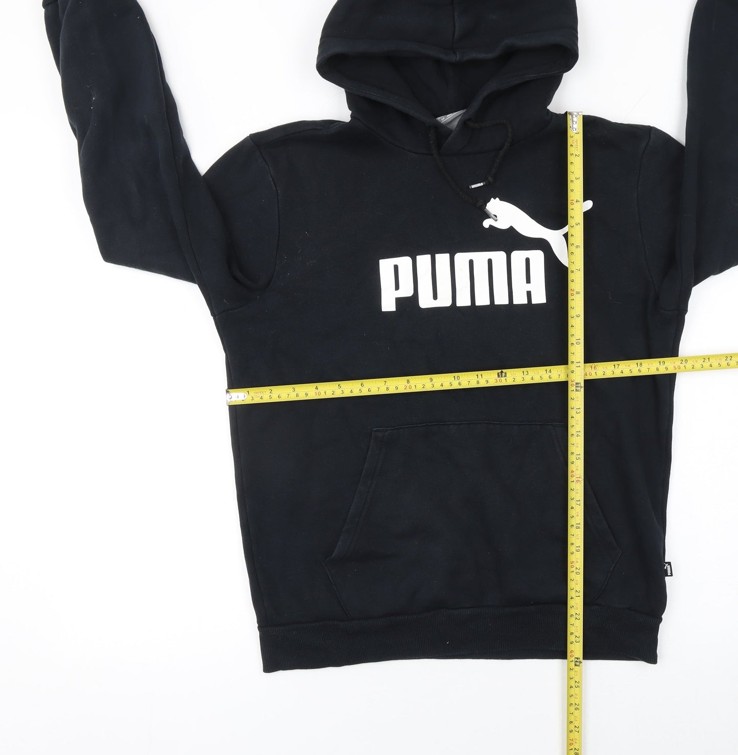 Puma Men's Black Pullover Hoodie Size S Logo Fleece Sweatshirt
