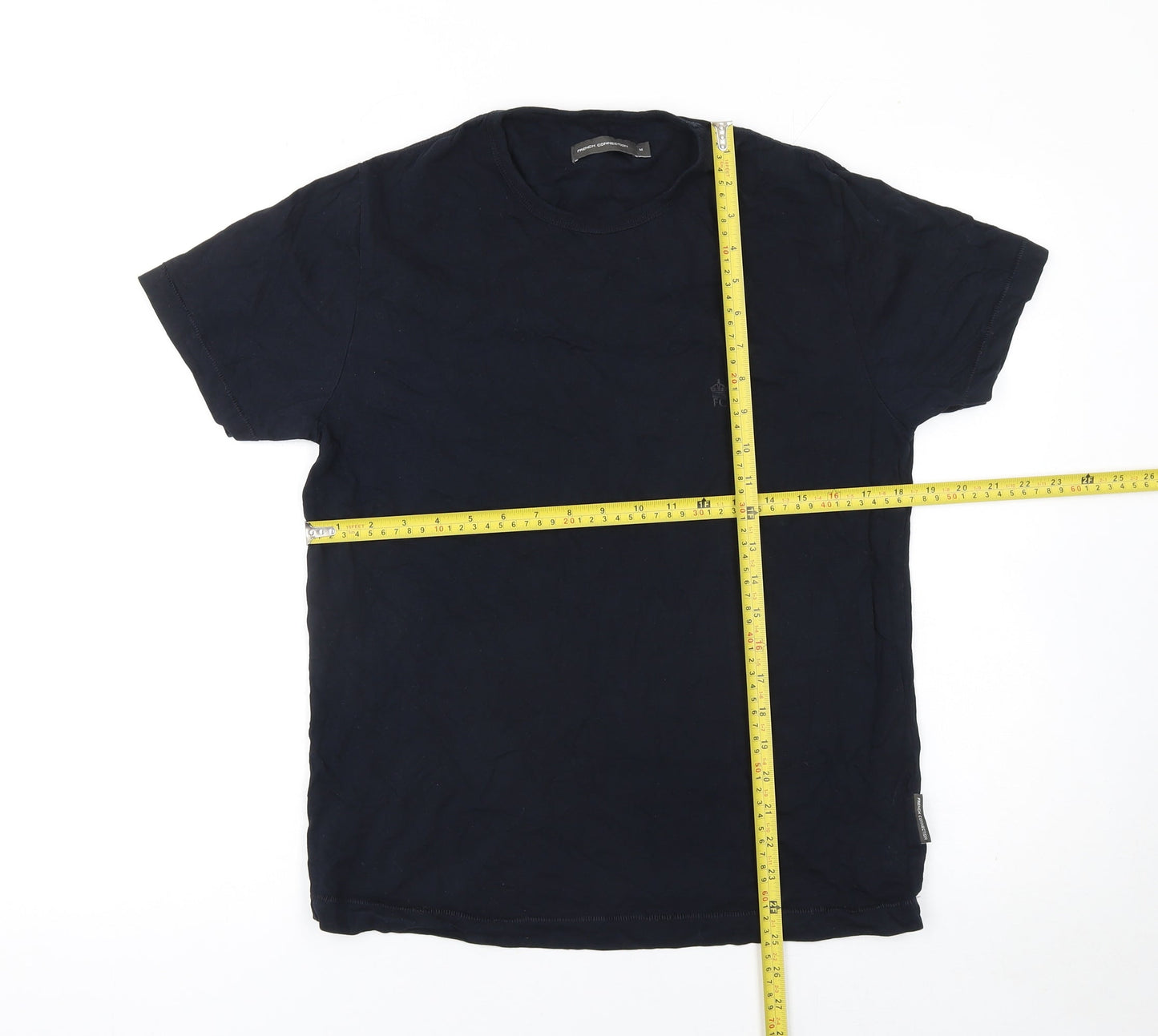 French Connection Men's Black Cotton Crew Neck T-Shirt M