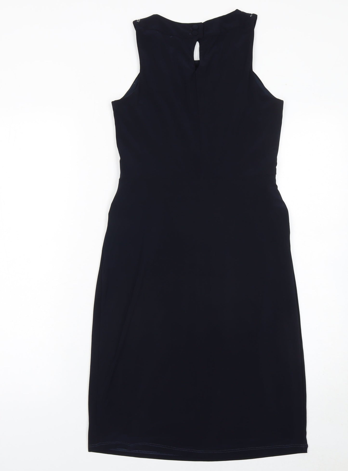 Wallis Women's Black Beaded Sheath Party Dress Size 8