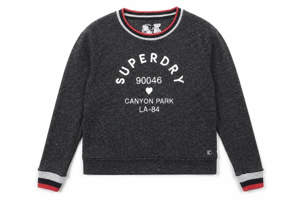 Superdry Womens Grey Crew Neck Sweatshirt Size 10 Regular Fit