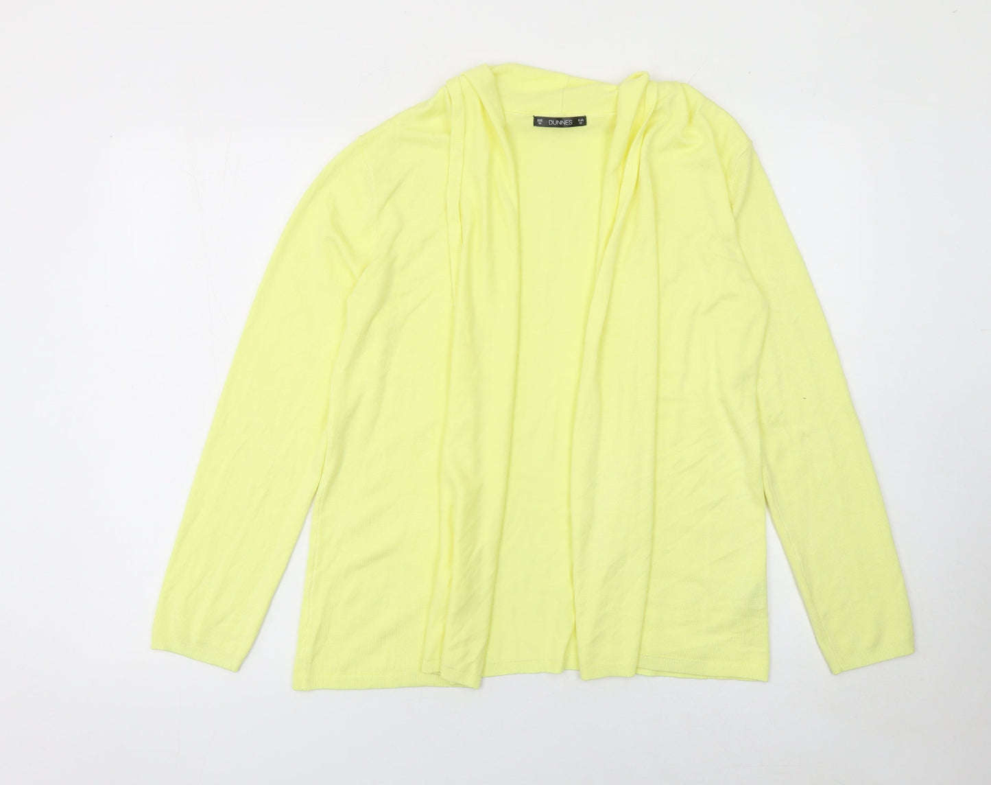 Dunnes Women Yellow Lightweight Open Knit Long Sleeve Cardigan M