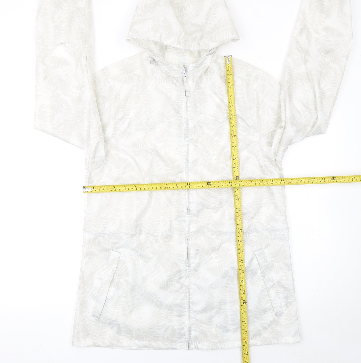 Decathlon Womens White M Lightweight Hooded Windbreaker Jacket