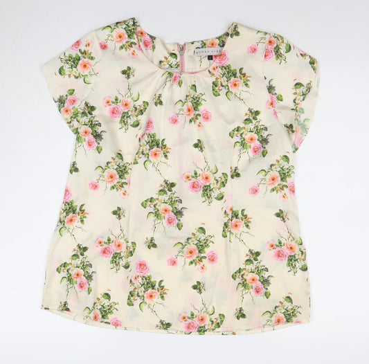 Rowen Avenue Women's Multicoloured Floral Zip Tunic Blouse Size L