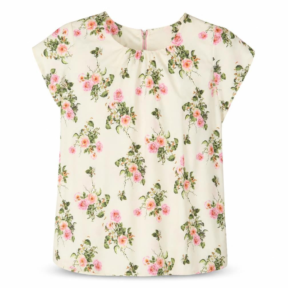 Rowen Avenue Women's Multicoloured Floral Zip Tunic Blouse Size L