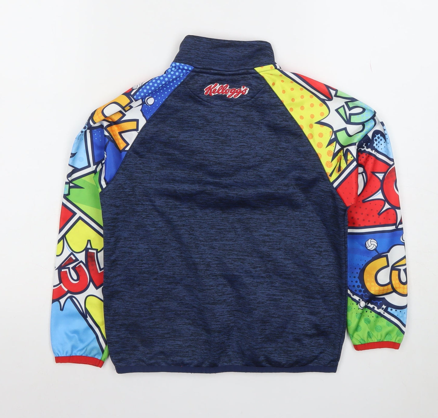 Masita Boys Blue Multicoloured 1/4 Zip Pullover Hoodie - Size 24