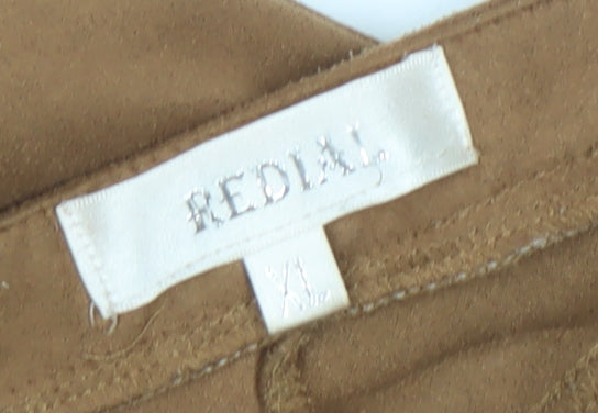 Redial Women’s Brown XL Skinny Stretch Trousers with Ankle Zip