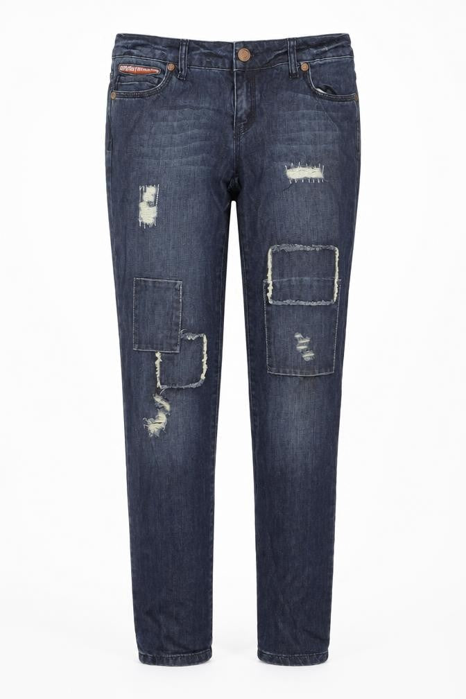 Superdry Women’s Blue Slim Fit Distressed Denim Jeans W28 L32