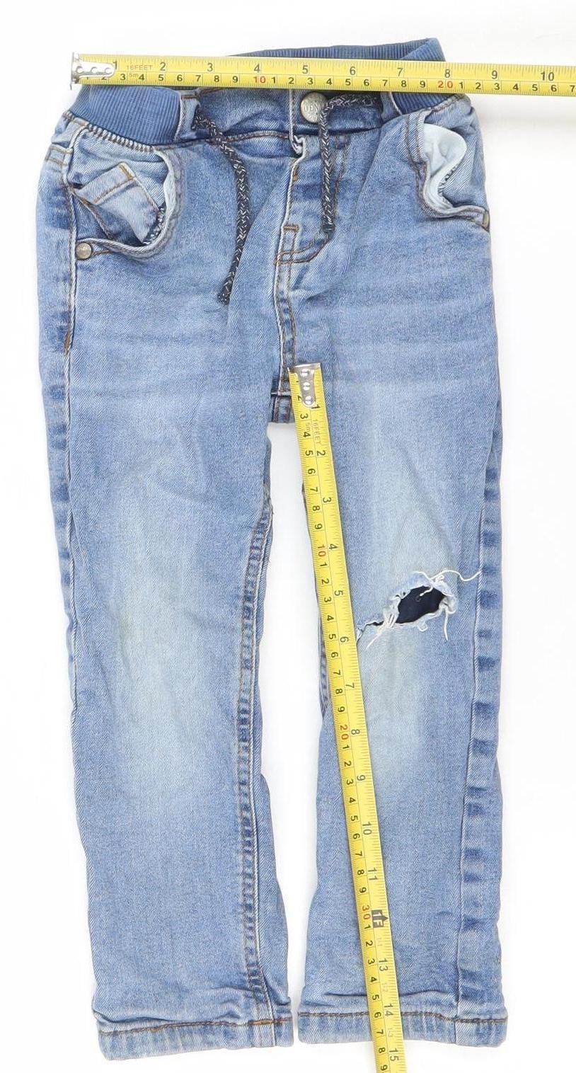 Next Boys Blue Regular Fit Drawstring Denim Jeans 3 Years