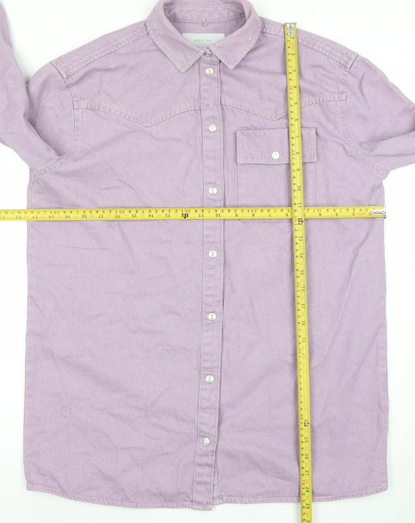 Noisy May Women's Purple Cotton Denim Shacket XS