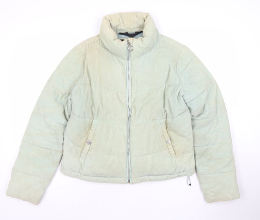 Hollister Women’s Green Corduroy Puffer Jacket Size S