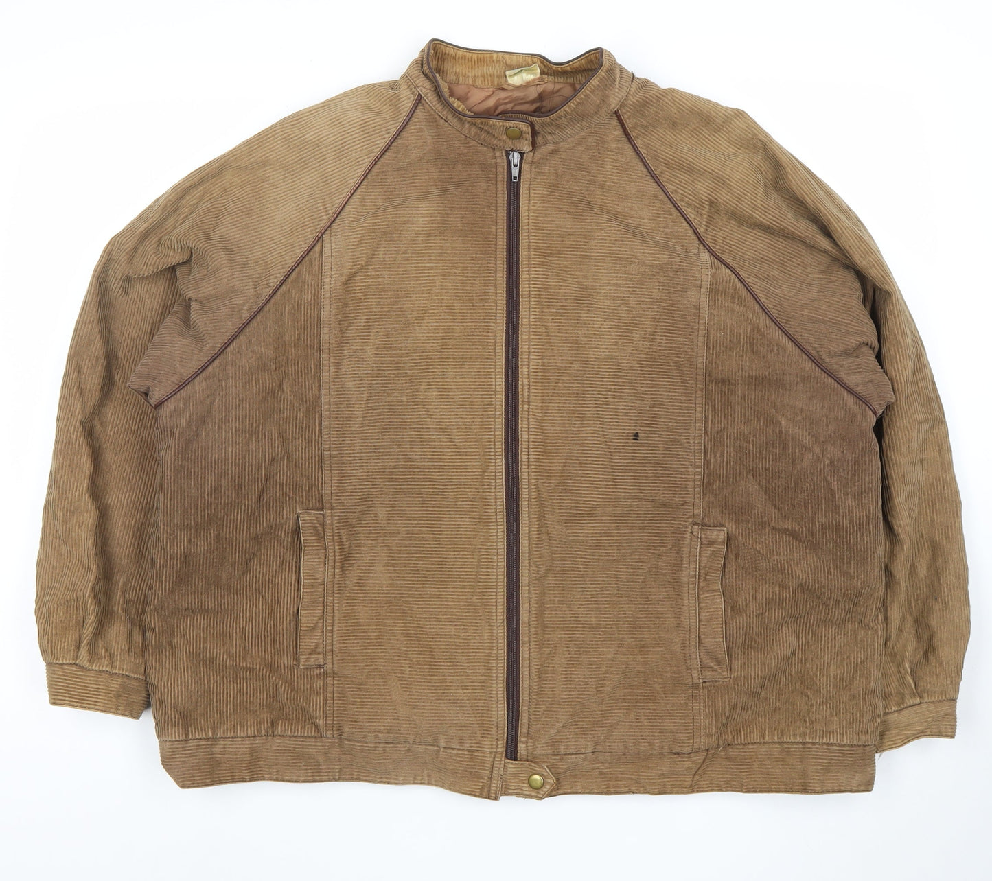 Top Lady Brown Corduroy Bomber Jacket Womens Size 20 Lined Zip Casual