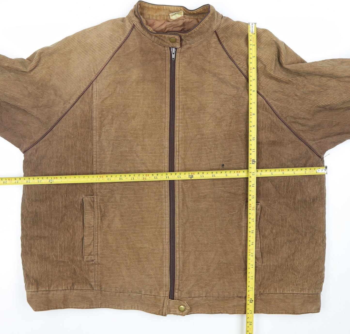 Top Lady Brown Corduroy Bomber Jacket Womens Size 20 Lined Zip Casual