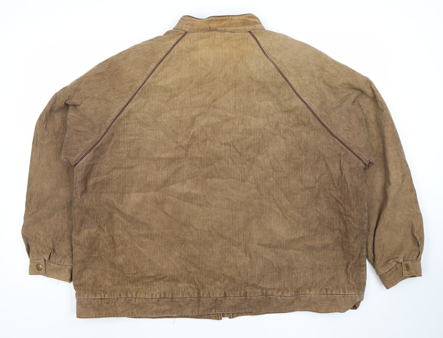 Top Lady Brown Corduroy Bomber Jacket Womens Size 20 Lined Zip Casual