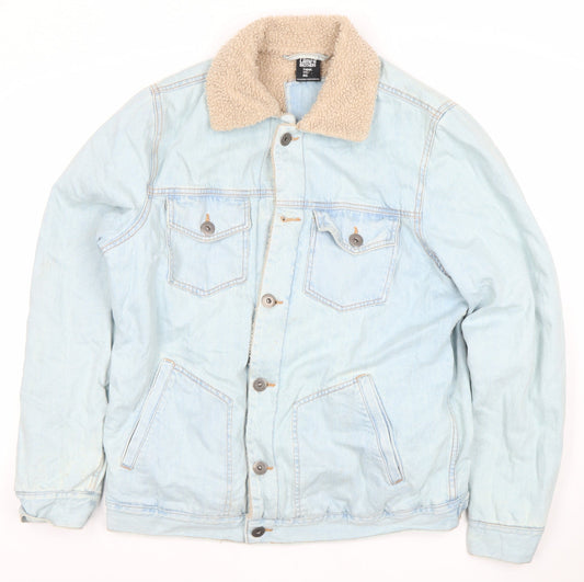 Clime-It Brothers Womens Blue L Denim Sherpa Lined Jacket