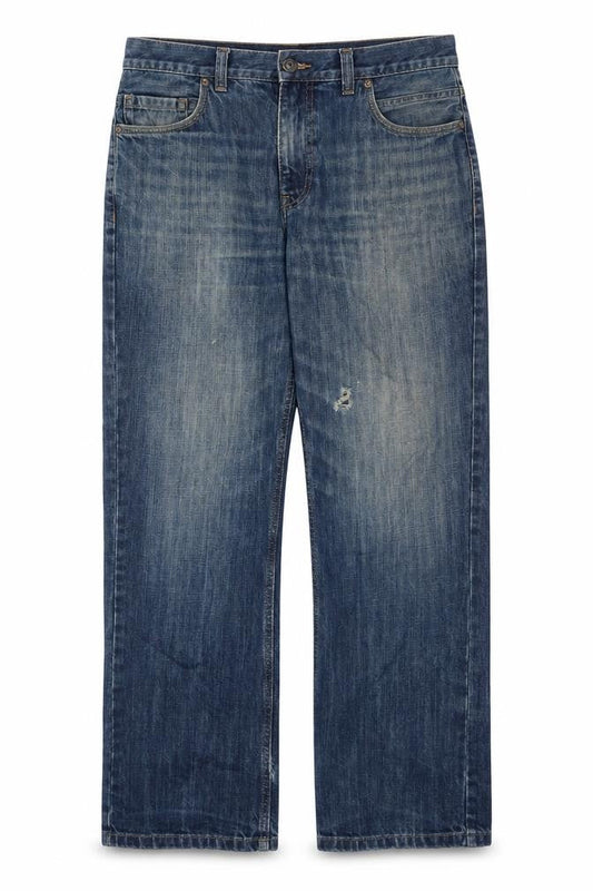 Next Men's Blue Straight Jeans 32W 31L Mid Wash Cotton Casual Denim
