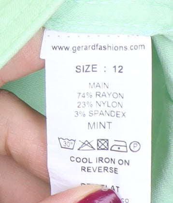 Gerard Womens Green Size 12 Button Up Stretch Jacket