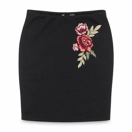 Blue Inc Women’s Black Floral Embroidered Pencil Skirt Size 6