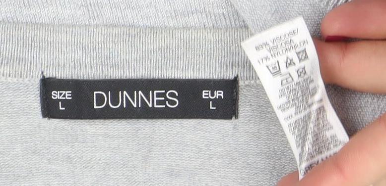 Dunnes Women’s Grey Crew Neck Long Sleeve Knit Jumper Size L