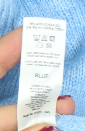 Additional view of Gallery Women's Blue Hooded V-Neck Knit jumper, size 16